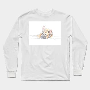 Cute French Bulldog drawing Long Sleeve T-Shirt